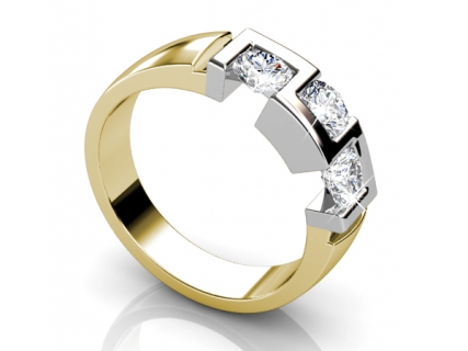 Yellow and White gold trilogy rings MY54 image one