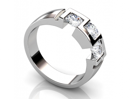 platinum multi diamond ring MPA54 profile view