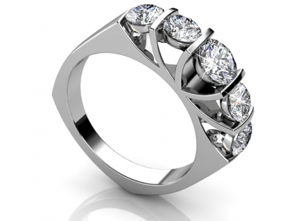 Diamond rings multi stones MPA63 profile view