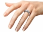 princess cut diamond trilogy rings MP62 on finger view 