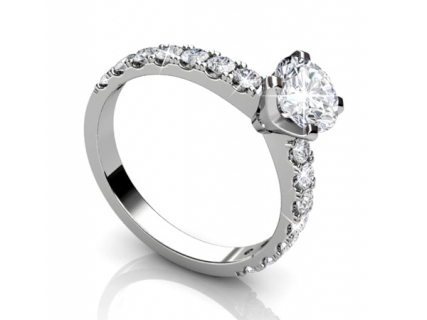 Diamond engagement ring SAW22 profile view 