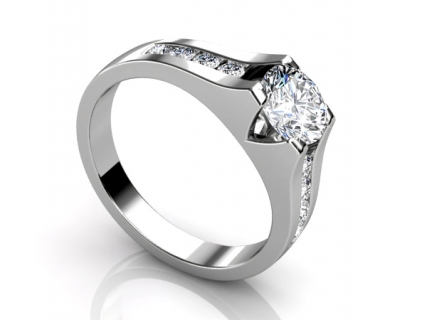 Womans Diamond engagement ring profile view SAW29 