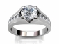 Womans Diamond engagement ring raised view SAW29 