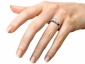 half rub over setting diamond ring White Gold on finger SAW38  