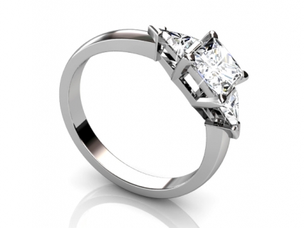 engagement ring womans trilogy SAW42 Profile view 
