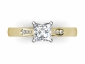Yellow Gold solitaire ring diamonds in shoulders SAY39 birds eye view