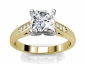 Yellow Gold solitaire ring diamonds in shoulders SAY39 raised view