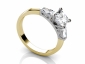 Diamond Yellow and white Gold Trilogy ring SAY49 Profile View 