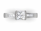 princess cut diamond solitaire ring with diamonds in band SAPA38 birds eye view 