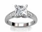 princess diamond ring 39 Solitaire with shoulder diamonds SAPA39 raised view 