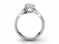 princess diamond ring 39 Solitaire with shoulder diamonds SAPA39 profile through finger view 