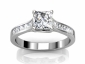 Engagement ring 34 Platinum solitaire diamonds in band SAP34 rasied view 