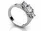 Princess cut diamond trilogy rings MPA62 profile view