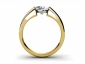 yellow gold tenison set diamond rings SYR26 through finger view