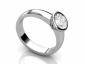 Rub-over setting Diamond ring SPAR16 profile view  