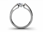 Tension set diamond wide band solitaire ring SPAR26 through finger view 