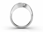 twist band princess cut ring SPP35 through finger