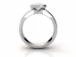 Rub-over setting engagement ring SPR16 through finger view