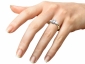 Emeraled diamond trilogy ring SAY09 yellow gold on finger view 