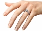 Engagement ring 34 Platinum solitaire diamonds in band SAP34 on finger view 