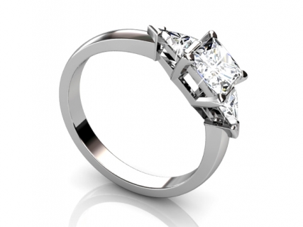 Engagement ring SAP42 trilogy profile view 
