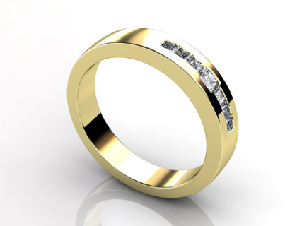 Channel Set Diamond Wedding Rings WGDY04 